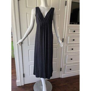 Vintage I. Magnin Maxi Empire Waist Dress Medium Summer Retro Polka dot 90’s